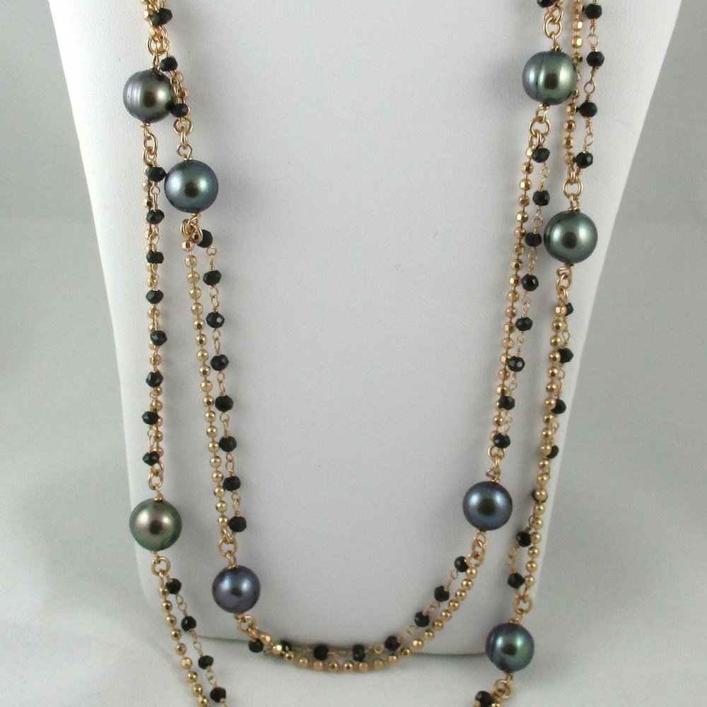 Honora Black Pearl & Black Spinel 36" Necklace - Picture 11 of 11